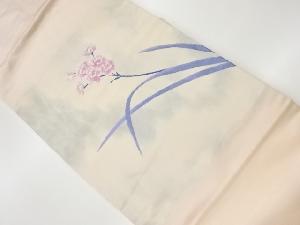 リサイクル　草花模様織出し名古屋帯